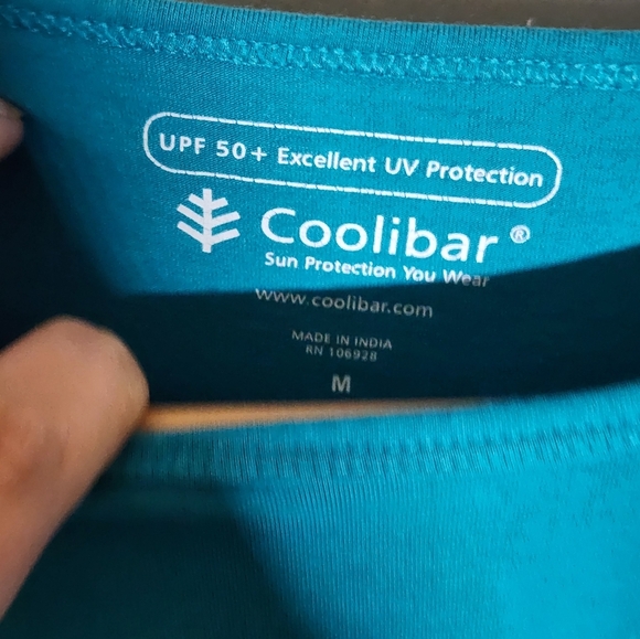 Coolibar Teal Long Sleeve Shirt - Picture 3 of 3